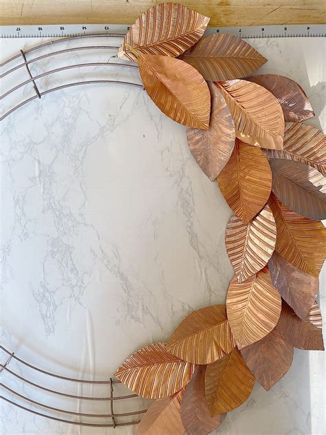 how to make fabric leaves wreath on metal frame|diy metal wreath shapes.